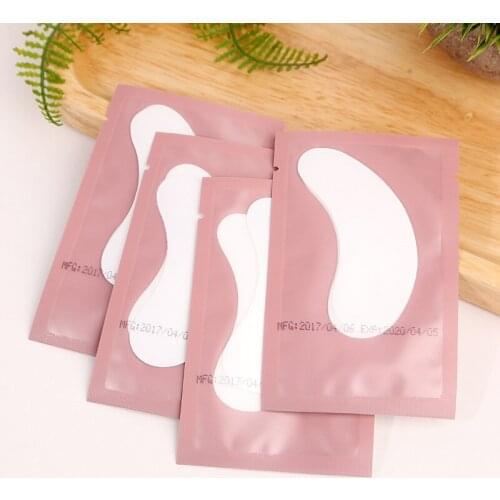 50 Pairs/lot Paper Patches for Eyelash Extension Under Eye Pads Paper Patches Pink Lint free Stickers for False Eyelashes
