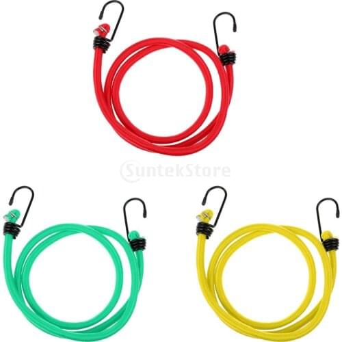 8mm x 1.2 Meters Heavy Duty Bungee Cords Metal Hooks Elastic Strap Rope Car Tie Down Luggage Bike