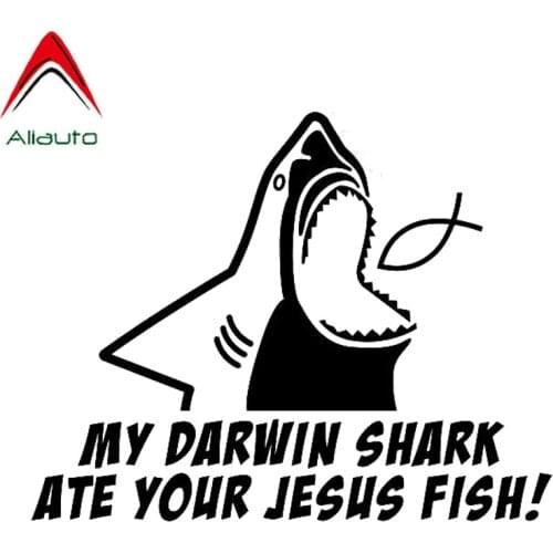 Aliauto Fashion Creative Car Sticker My Darwin Shark PVC Decoration Waterproof Reflective Personality Animals Decal,17cm*13cm