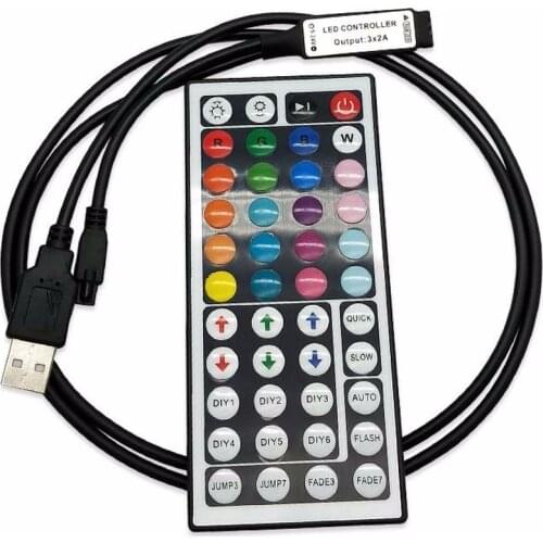 DC5V USB RGB LED Controller 44 Keys RF Wireless Mini Remote Control For 3528 5050 SMD Light Strips
