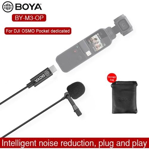 BY-M3-OP Digital Lavalier Microphone For DJI OSMO POCKET Video Stabilizer Gimbal USB Type-C Vlog Film Video Recording Microphone