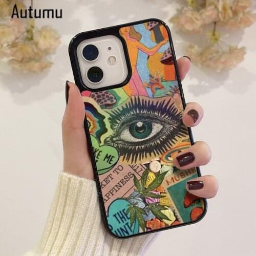 Phone Case for iPhone 12 mini X XS XR 11 Pro Max SE 2020 5 6S 7 8 Plus Samsung Galaxy S8 S9 S10 S20 S21 Collage eye Cover