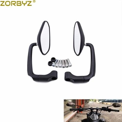ZORBYZ Black Motorcycle L-bar Rearview Side Mirror E9 Mark For Honda GN/ CG125 Cafe Racer Custom