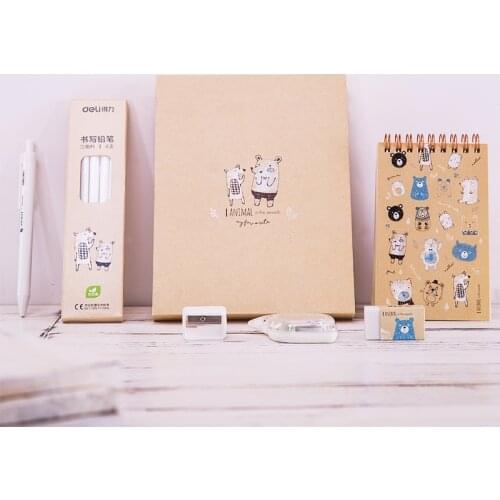 Deli School Stationery Pencil Writing Box Set Escolar Stationary Set Kids School Set Stationeries Set Kids Stationary