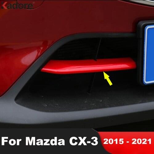 For Mazda CX-3 CX3 2015 2016 2017 2018 2019 2020 Chrome Front Bumper Cover Trim Front Grille Grills Molding Strips Car Styling