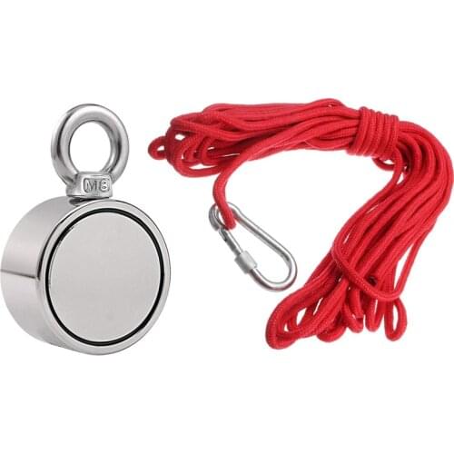 Hot sale Double Side Magnet Fishing,Combined 300Kg Pulling Force,D60mm Diameter,Super Strong Round Neodymium Fishing Magnet Wit