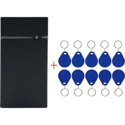 DWE CC RF control card readers mini ID FCC certified waterproof black 125khz rs232 smart card reader with 10 pcs EMID tags