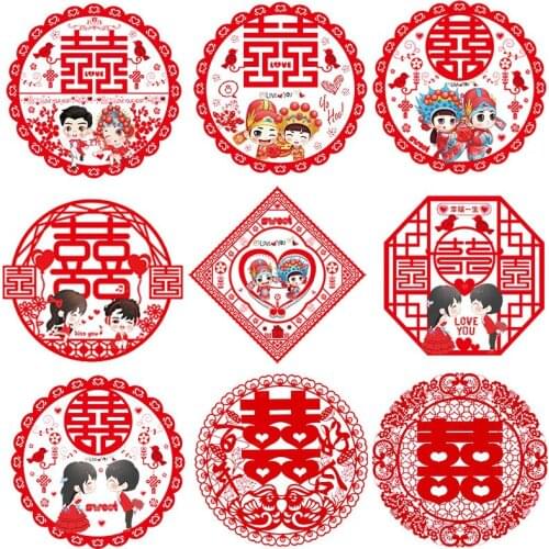 Electrostatic wedding hi word door stickers layout