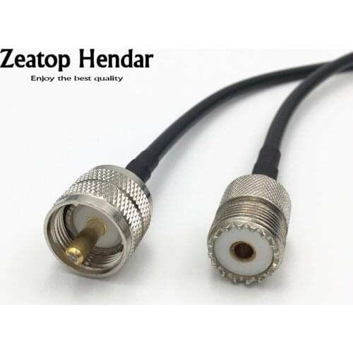 1Pcs RG58 / LMR195 Crimp Cable UHF PL259 Male Jack to SO239 UHF Female Plug RF Coaxial Coax Wire Connector 15cm 20cm 30cm 50cm