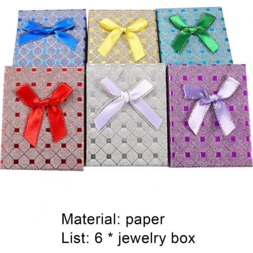 6Pcs/Set Containing Box Simple Multifunctional Portable Gift Container for Birthday Ring Display Woman Gift Earrings Packaging