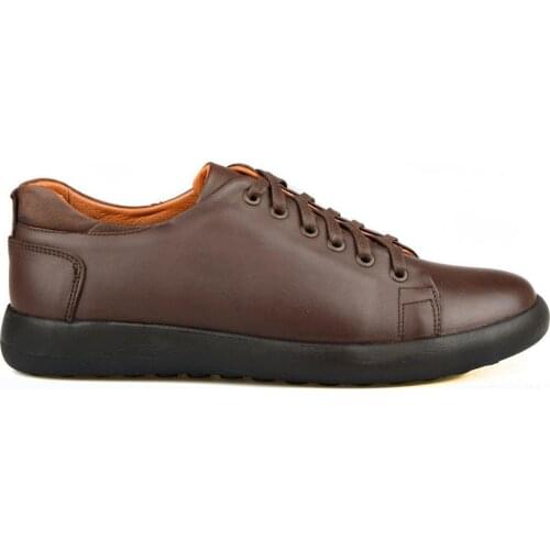 FootCourt- Brown Genuine Leather Mens Shoes Smart Casual Vintage Fashion Best Footwear Company Lace Up Sneakers Comfortable New