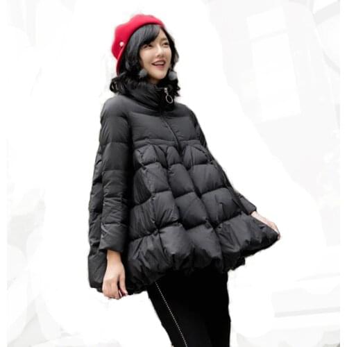 Womens winter duck down jacket Cloak Thickening and fattening female coat Casual style 4XL 5XL 6XL 7XL black red navy