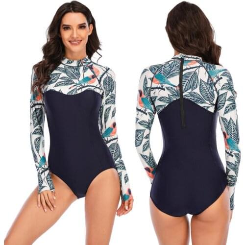 Summer Fashion Print One-piece Diving Bikini Slim Beach Swimming Suit Women 2021 New Bathing Swimwear Surfing Sunscreen Swimsuit