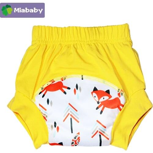 Miababy Thick Baby Cotton Training Pants Panties Waterproof Cloth Diapers Reusable Toolder Nappies Diaper Baby Underwear