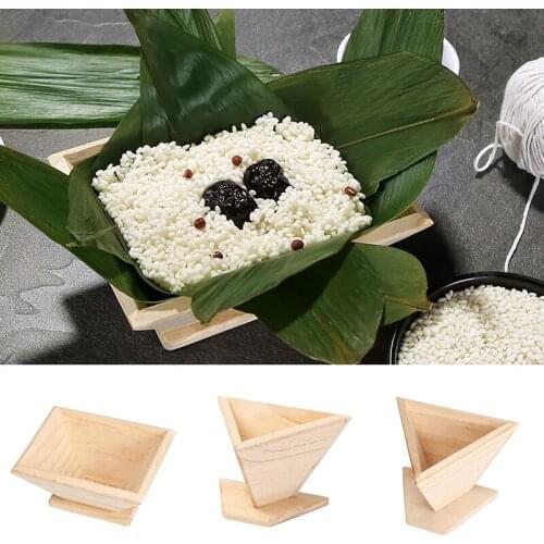 Newly Wooden Zongzi Mould DIY Traditional Chinese Food Rice Dumplings Rice Pudding Making Molds Triangular Trapezoidal