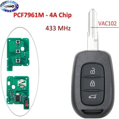 New Remote key 3 button 434MHZ with 4A PCF7961M chip for Renault Sandero Dacia Logan
