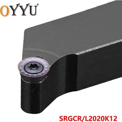 OYYU Lathe Cutter Arbor SRGCR Turning Toolholder SRGCR2020K12 CNC Cutting Shank use RCMT12 Carbide Inserts Tools SRGCL2020K12