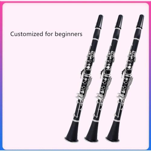 Customized for beginners B Flat Clarinet Nickel-plated Sliver Keys Professional musical instrument With Case Free Shipping