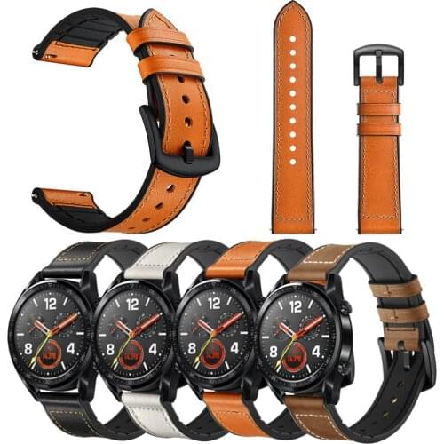 22MM Replacement Leather Watch Band Wrist Strap For Huawei Watch GT / GT2 46MM Honor Magic Smart Watch Accessories GT 2 #117