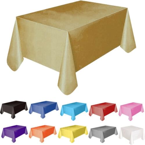 Tablecloth Table Cover 137x183cm Rectangle Party Theme Linen New Solid Plastic Waterproof Table Cloth 11 Colors Decoration Cover