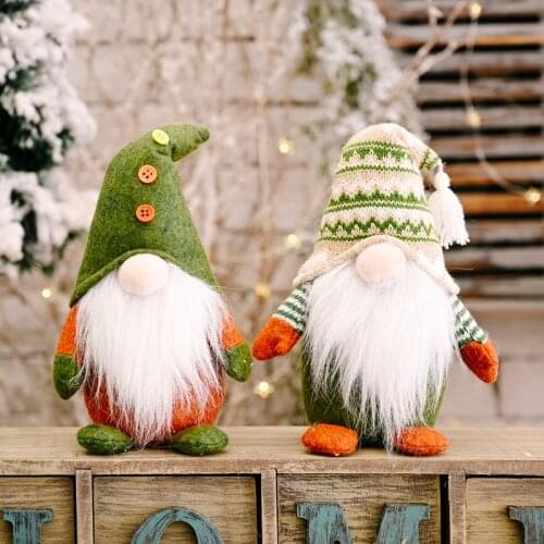Handmade Christmas Elf Decoration Standing Swedish Gnome Tomte Toy Doll Ornaments Christmas Home Party Decoration Gifts