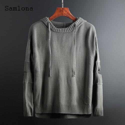 Мужские вязаные толстовки Samlona China At AliExpress