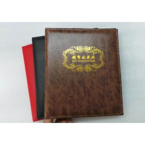 High Quality Coins/Paper Money Collection Book PU leather Empty 3 Rings collection Album Most Put 40 pcs Loose-leaf 3 Hole Sheet