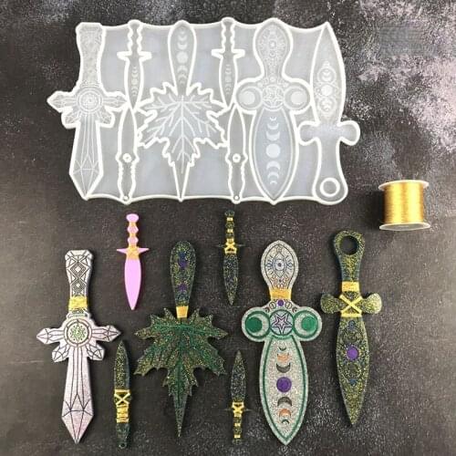 Broadsword Sword Defense DIY Silicone Mold Jewelry Ornaments Daggers Resin Epoxy Kit and Molds Resin Molds Cake Decoration