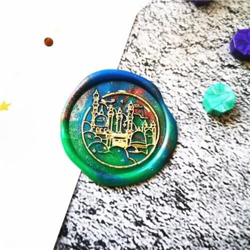Castle in the Sky palace seal wax stamp Retro Wood Stamp Sealing Wax Seal Stamp Wedding Decorative sealing Stamp wax seals