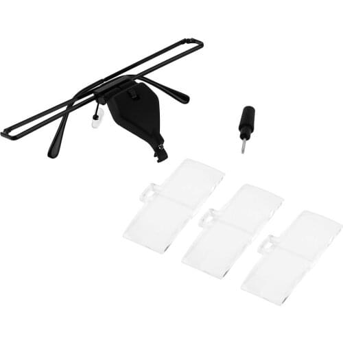 Eyelash Extension LED Light Magnifying Spec Glasses Hands Free Magnifier Portable Tools For Reading Book Newspaper Drawing