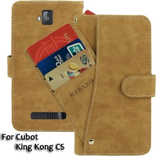 Vintage Leather Wallet Cubot King Kong CS Case 5" Flip Luxury Card Slots Cover Magnet Phone Protective Cases Bags