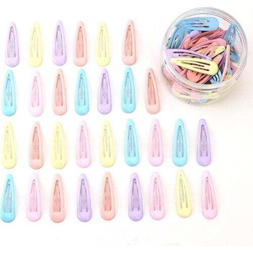 30Pcs 5cm Snap Hair Clips for Hair Clip Pins BB Hairpins Color Metal Barrettes for Baby Child Women Girls Styling Accessories