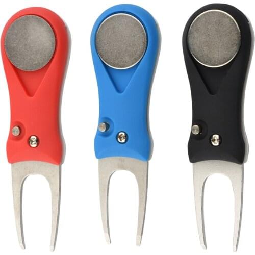 1 Pcs Steel Golf Repair Switchblade Tool Pitch Groove Cleaner Golf Pitchfork Golf Accessories Putting Green Fork Dropshipping