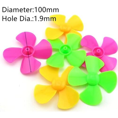 10pcs Four-blade 100mm propeller wind blade plastic Props toy accessories diy technology fan windmill model handmade spare parts