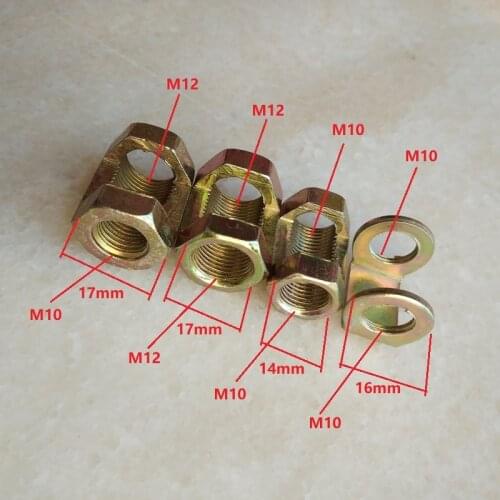 10pcs/lot M10 M12 M14 hexagonal nut fastening thread rod hollow tube connector Lamps diy accessories tooth opening at the middle