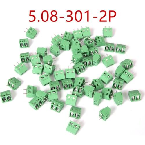 100PCS 2 Pin Screw Terminal Block Connector 5mm Pitch 5.08-301-2P 301-2P 2pin