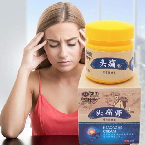 20ML Relief Headache Cream Treatment Nerve Pain Herbal Medical Plaster Migraine Dizziness Neuralgia Ointment Anti-stress Massag