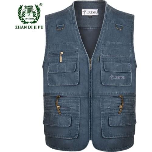 2020 Mens Denim Vest Jacket Sleeveless Cotton Casual Waistcoat Mens Jean Coat Slim Fit Male Jacket Cowboy Pockets Plus Size 7XL