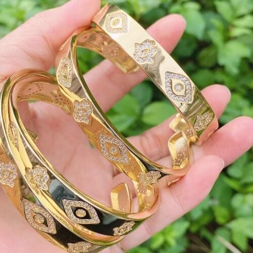 3 Pcs High quality Zircon jewelry bangle Gold color metal bangle Jewelry bangle jewelry Gift women jewelry 51448