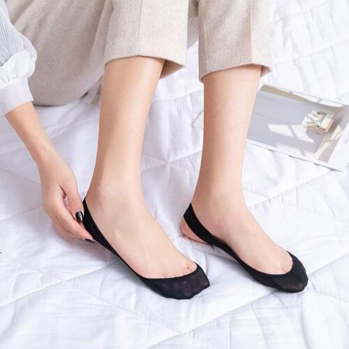 4 Pairs/lot Transparent Short Lace Sock Women Spring And Summer Hollow Out Boat Socks Slippers Female 2021 Cotton