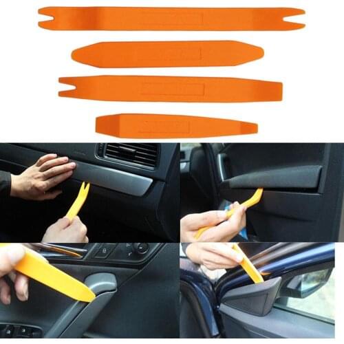 4Pcs Professional Orange ABS Automobile Audio Door Clip Panel Trim Dash Auto Radio Removal Pry Tools Set Car Panel Removal Tool