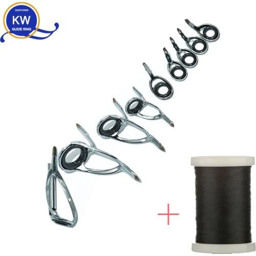 5sets 9pcs/set Baitcasting Rod SiC stainless steel guide ring DIY rod ring accessories rod building component accessory parts