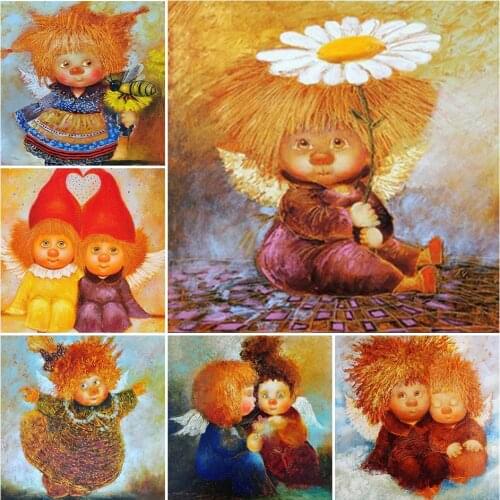 Diamond Mosaic 5D Diy Diamond Painting Full Square Flower Rhinestones Pictures Diamond Embroidery Angels Cross Stitch Kit Decor