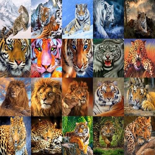 Diamonds Painting 5d Diy Full of round Diamond home embroidery art Decoration Domineering Tiger Lion