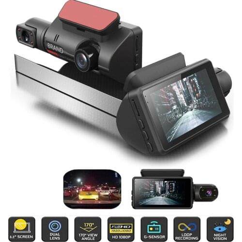 Car DVR FHD Video Recorder Dash Cam Hidden Dual Recorder DashCam 1080P Recorder Night Vision Parking G-sensor Dash Camera