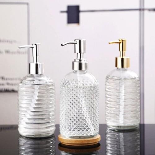 Liquid Soap Dispenser Glass Shampoo Container Bottle Hair Press Conditioner Shower Gel Dispenser Kitchen Bathroom Accessories