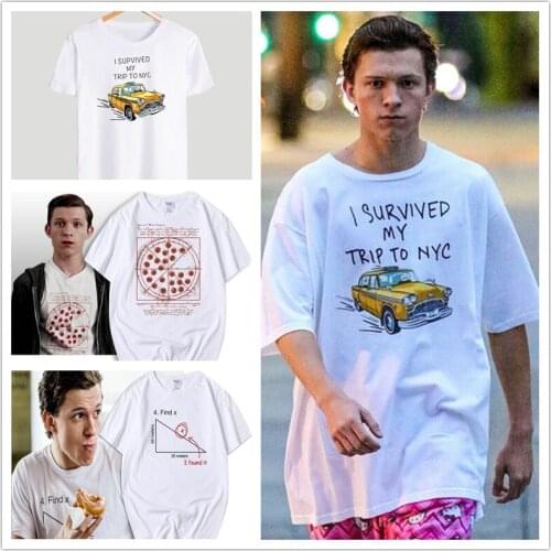 Unisex Tom Holland Same Style Tees I Survived My Trip To NYC Print Bjj GI Jiu Jitsu Tops Casual Short Sleeves Streetwear T Shirt