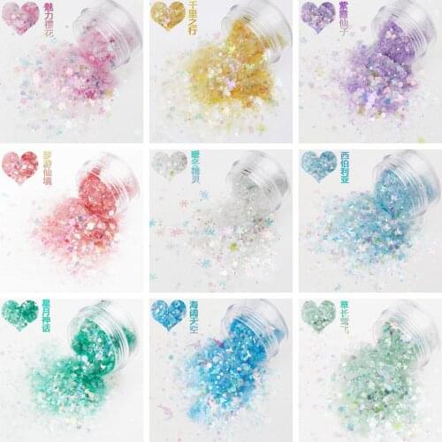 Holographic Nail Sequins Glitter Nail Accessories Colorful 3D Flakes Acrylic Nails Powder Shiny Manicure Designs Nail Sparkle