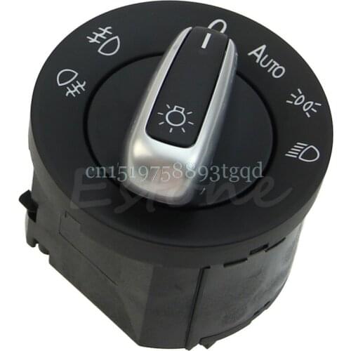 Chrome Headlight Switch Control Fit For VW GOLF JETTA MK5 MK6 PASSAT CC B6