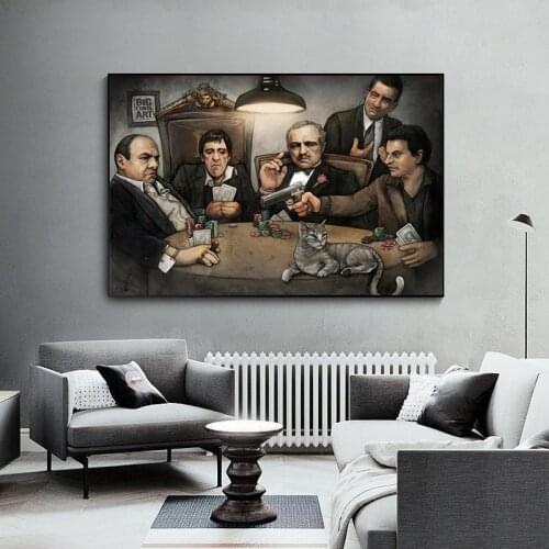 Classic Movie Poster Gangster Godfather Scar Face Canvas Painting Wall Art Picture Paintings and Prints Living Room Cuadros